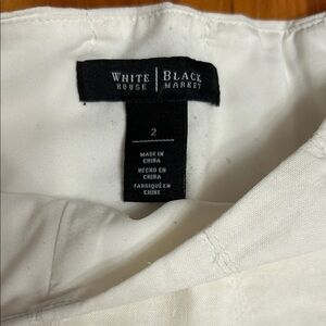 White House Black Market Ivory linen blend skirt double lined size 2